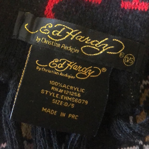 📌 NWOT Ed Hardy Original Christian Audigier Scarf - Picture 7 of 7